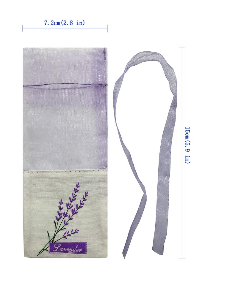 Sanrich 50PCS Lavender Sachet Bags Empty Purple Gauze Ribbons Cotton-Ramie Sacks (Light Purple) - Image 5